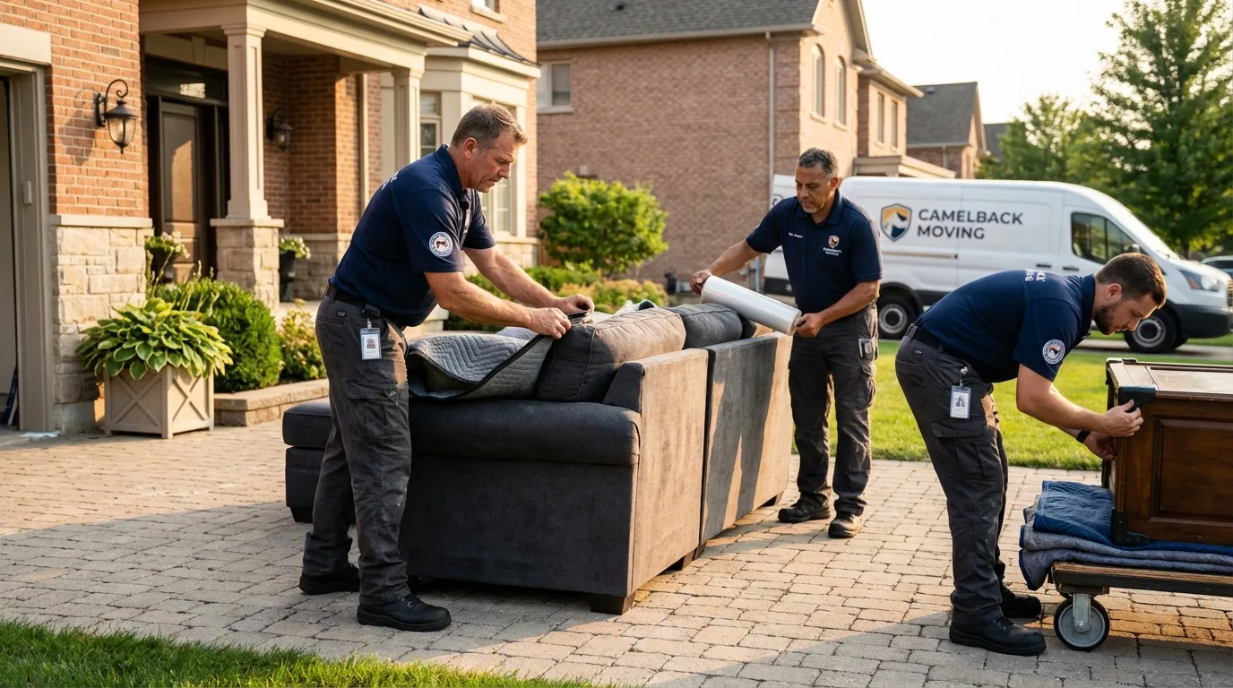Large estate moving crew wrapping furniture in Van Buren, MO
